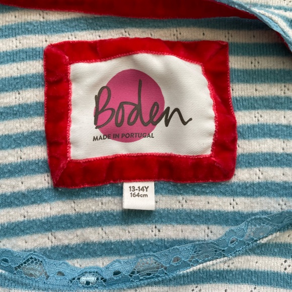 Mini Boden Blue Striped Long Sleeve Shirt - Picture 2 of 3